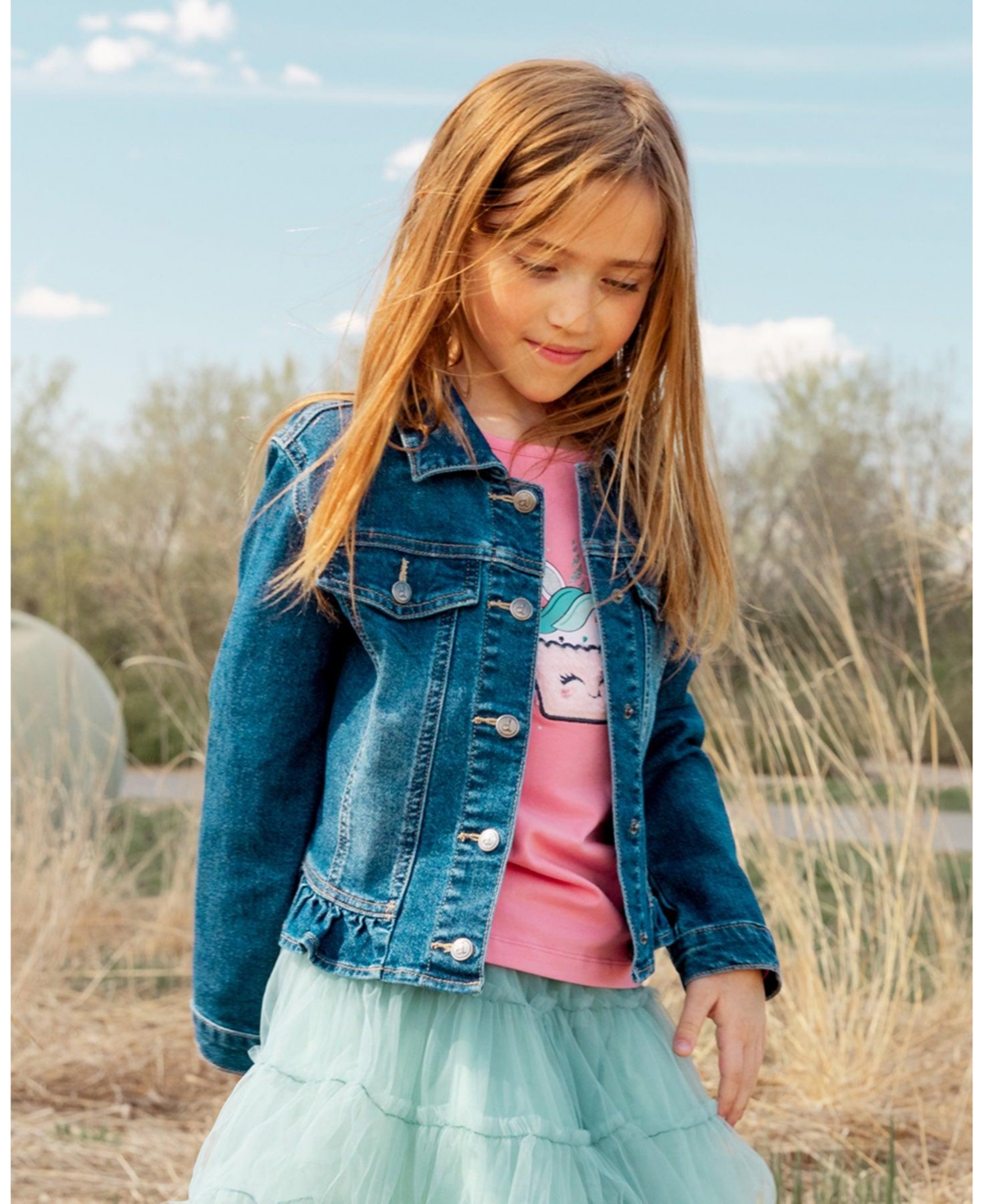 Deux par Deux Big Girls Organic Cotton T-Shirt With Print- Pink