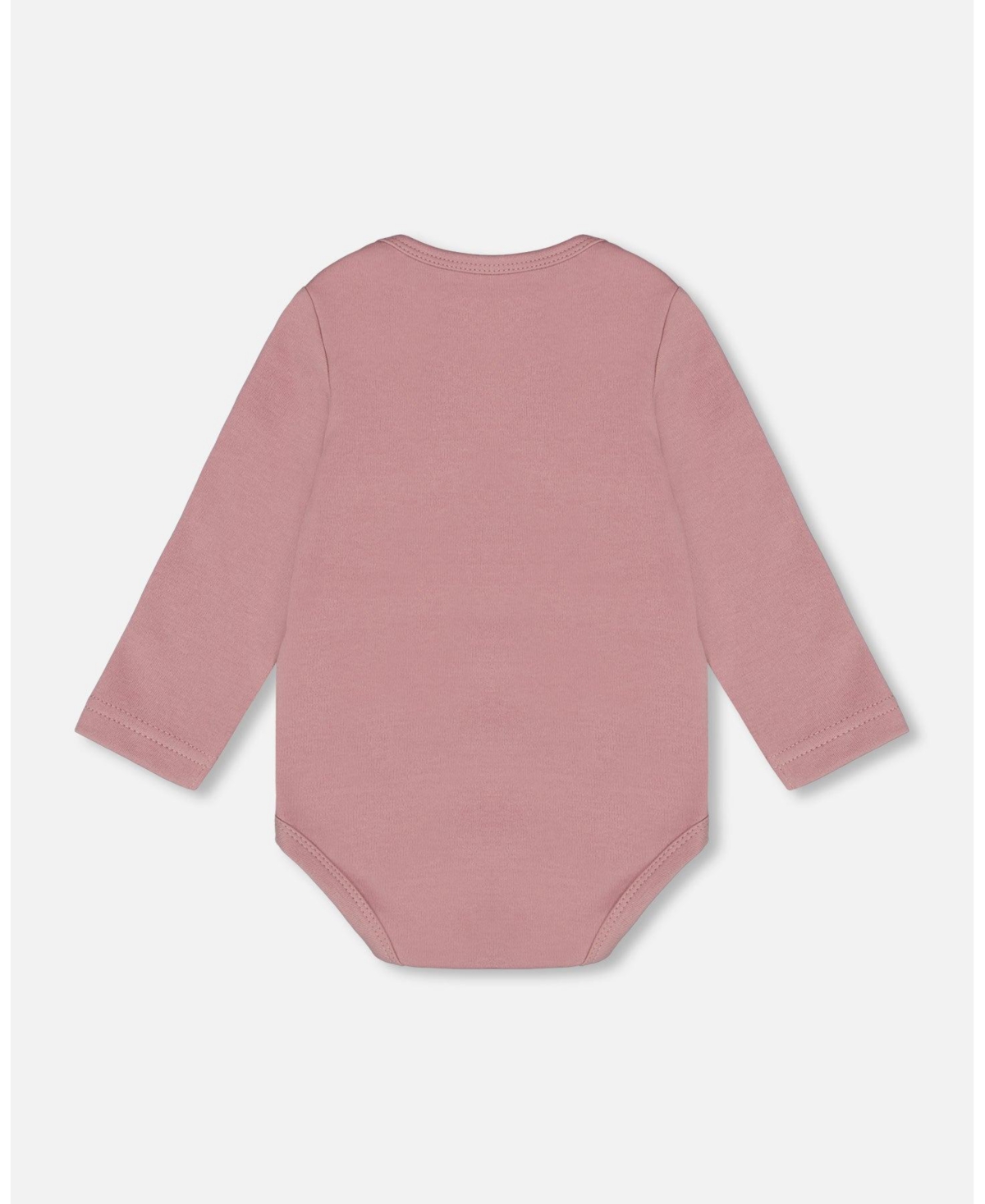 Deux par Deux Baby Girls Baby Organic Cotton Onesie With Print- Woodrose