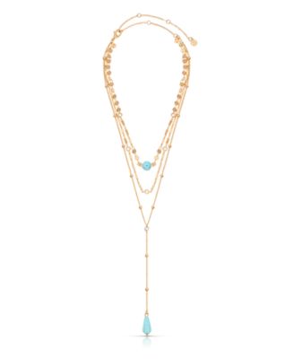 Turquoise 18k Gold Plated Multi-Chain Choker