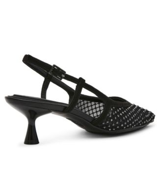 Women's Thia Rhinestone Mesh Slingback Pumps