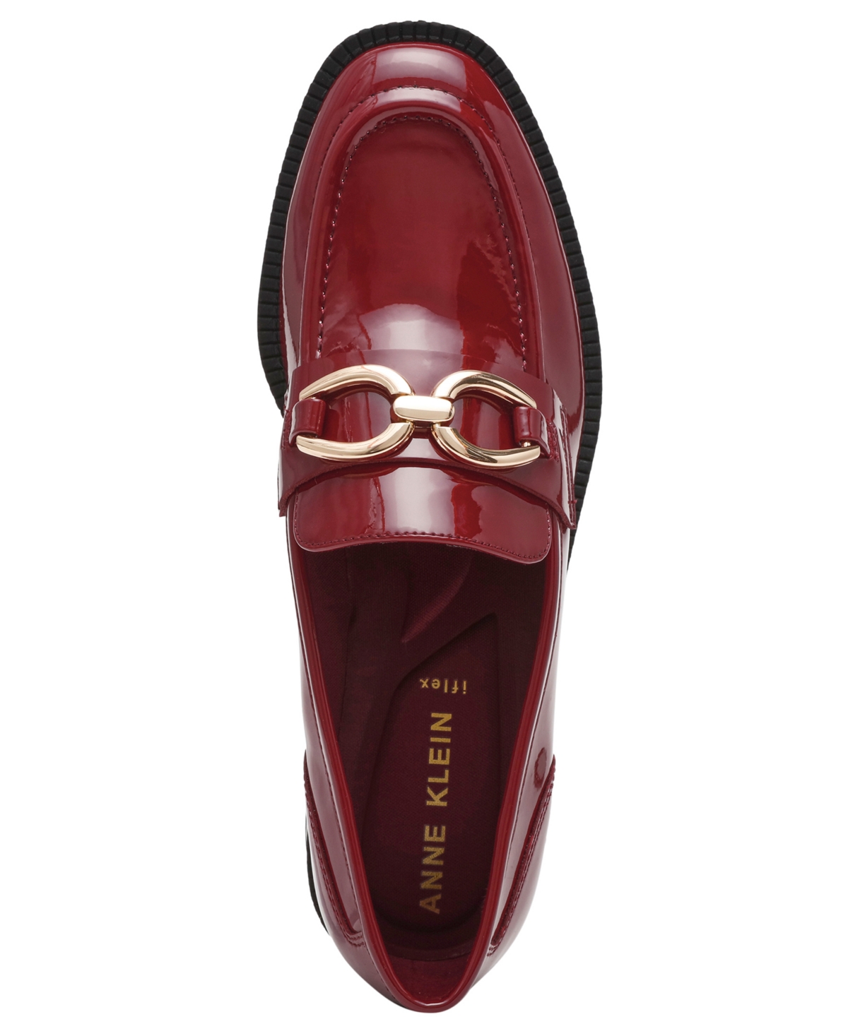 Shop Anne Klein Women's Korrie Ornamented Slip On Loafers In Black Patent