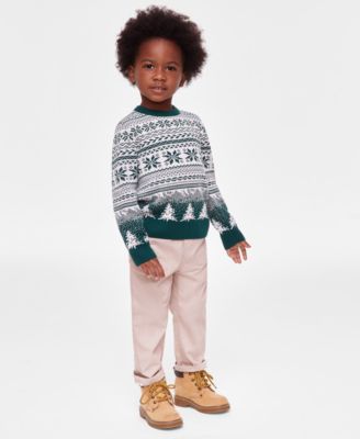 Holiday Lane - Toddler Boys  Fair Isle Crewneck Sweater