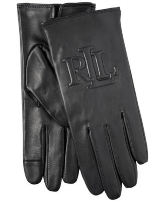 Lauren Ralph Lauren Raised Logo Leather Touch Gloves Macy s