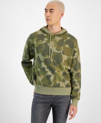 Sun + Stone - Men's Connor Camo Hooded Sweater, Created for Macy's