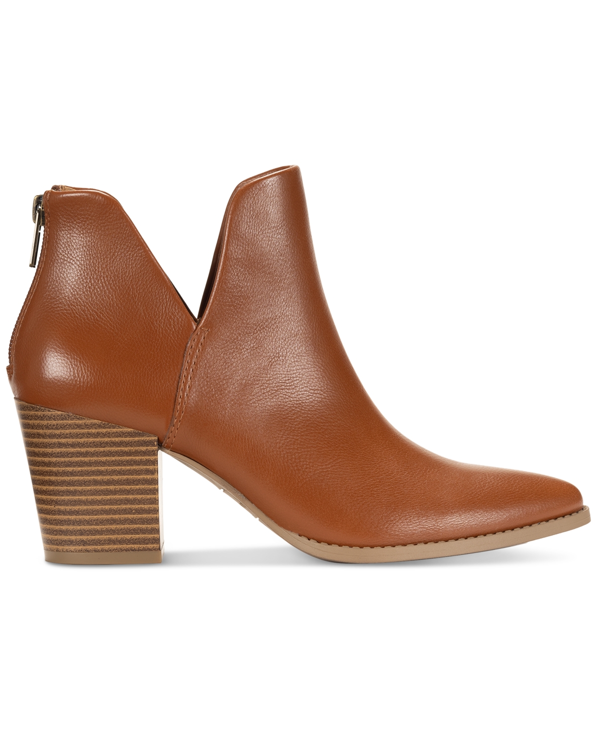 Sun + Stone Women's Elizaa Notched Pointed Toe Dress Booties, Created for Macy's - Cognac Sm2