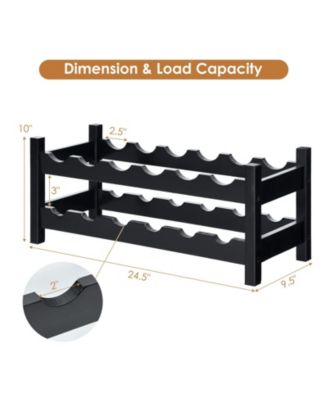2-Tier 12 Bottles Bamboo Storage Shelf Wine Rack