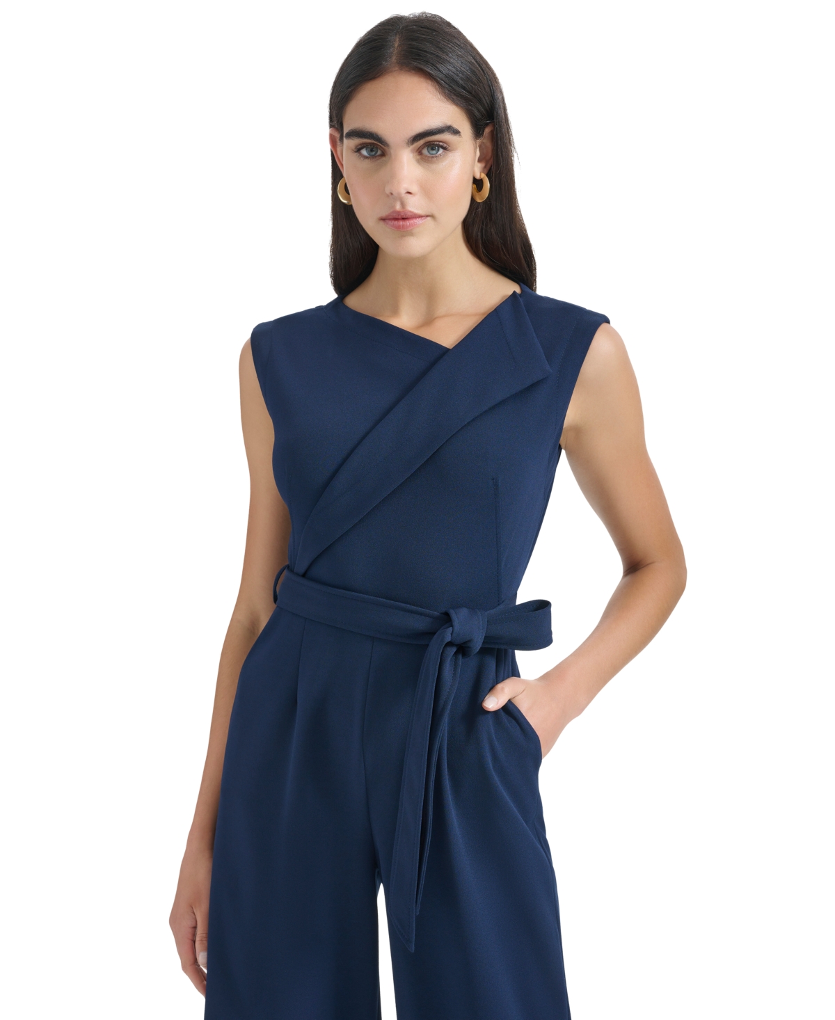 Calvin Klein Women's Sleeveless Straight-Leg Jumpsuit