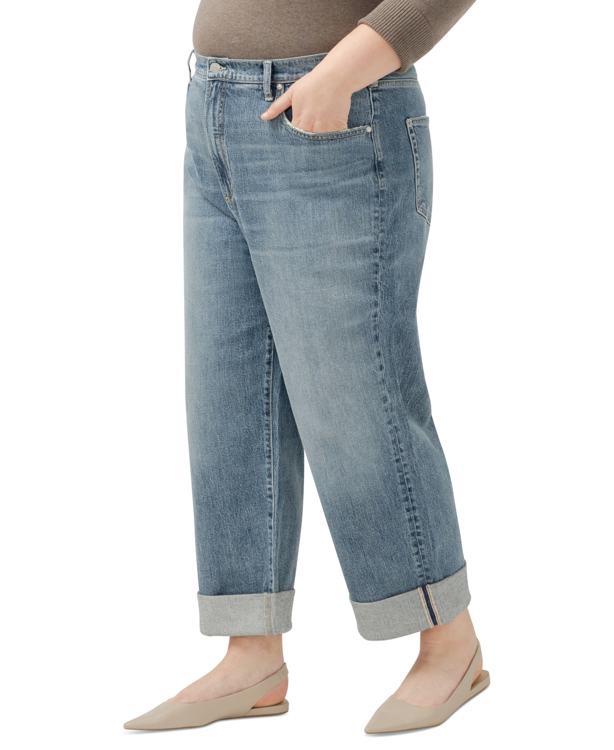 SILVER JEANS CO. PLUS SIZE '90S BAGGY MID-RISE WIDE-LEG JEANS 