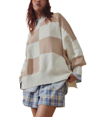 Free People - Women's Checker Easy Street Tunic Sweater