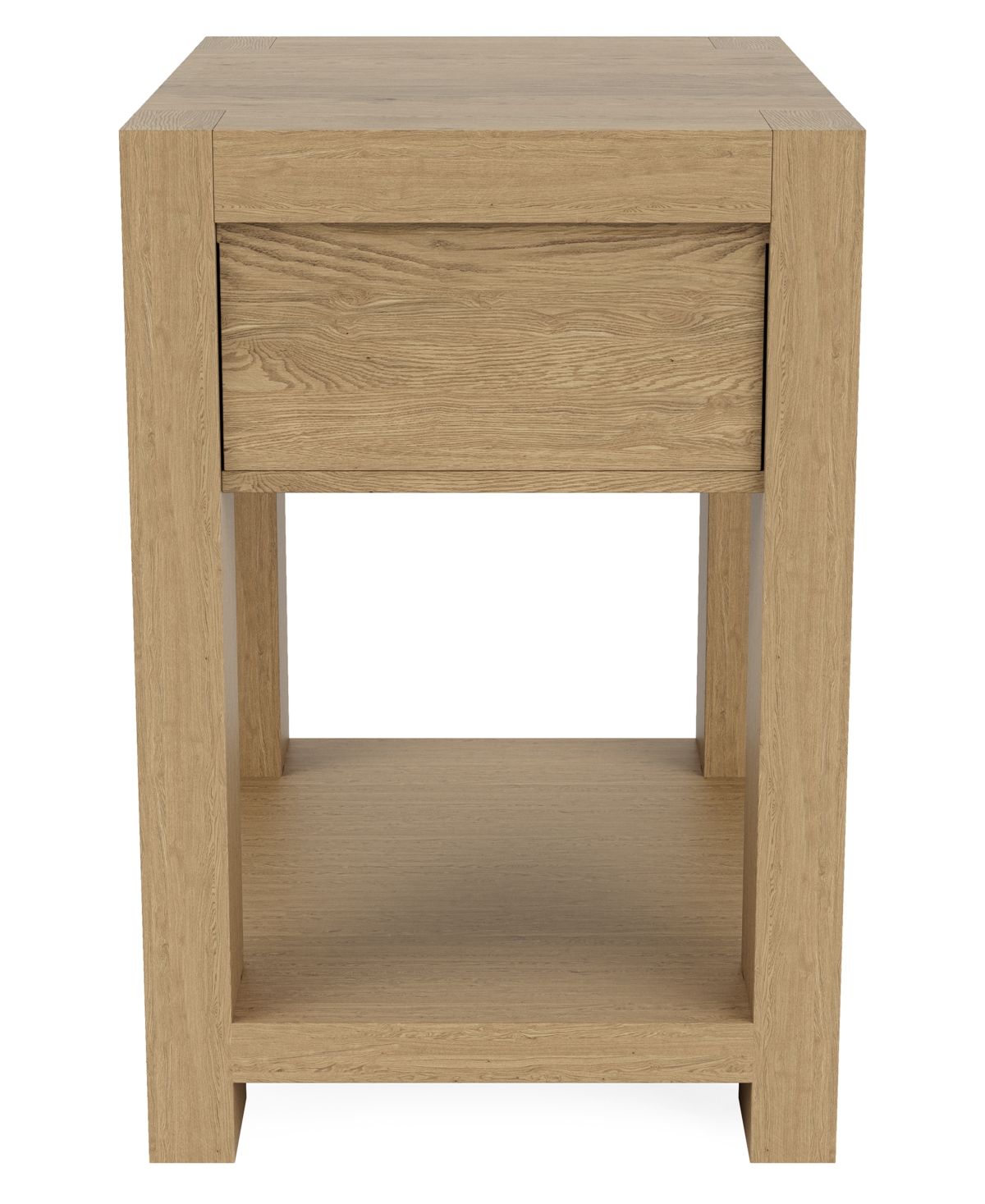 Macy's Furniture Davie 16" Wood Chairside Table In Pale Oak