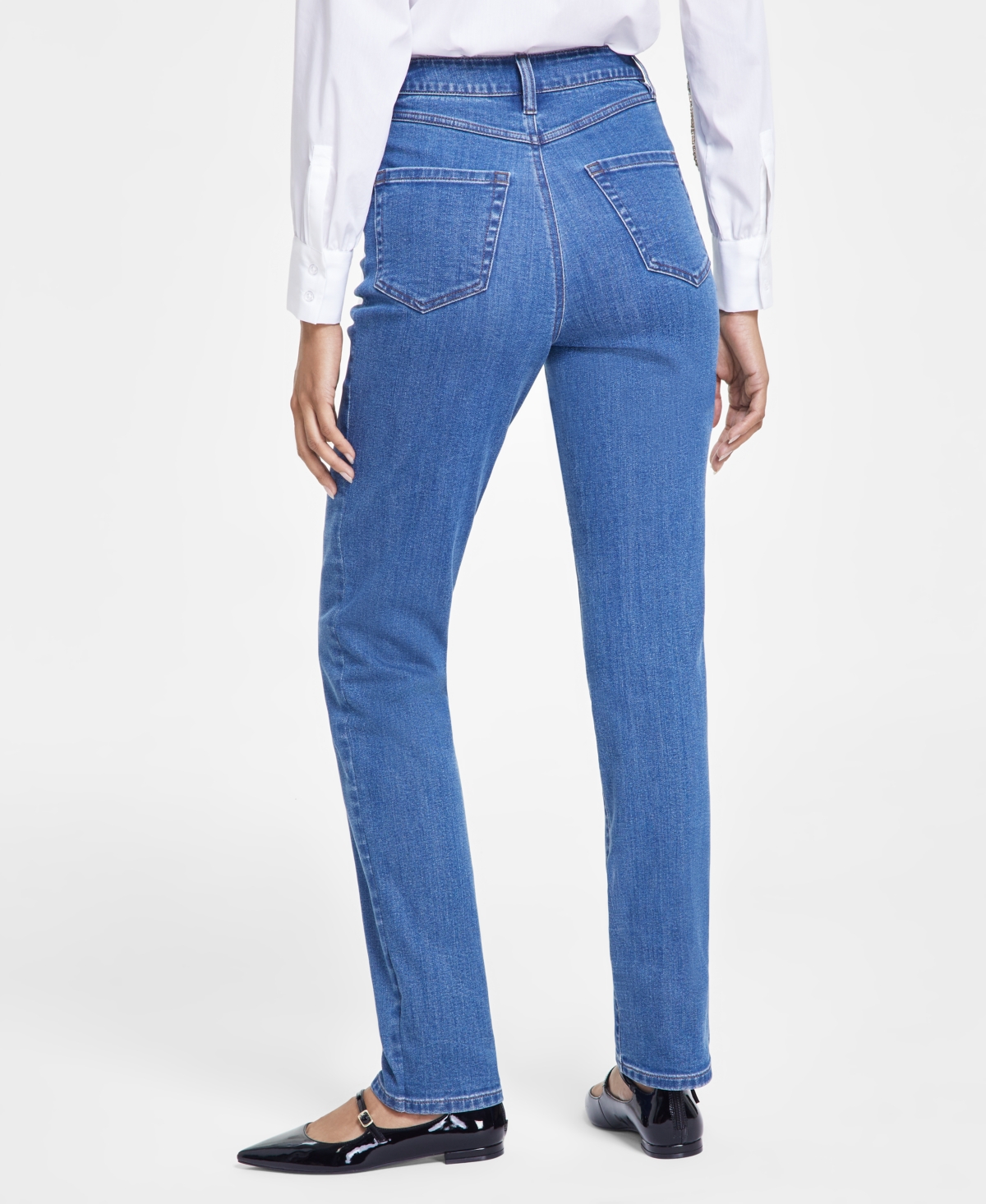 I.n.c. International Concepts Women's High-Rise Straight-Leg Denim Jeans, Created for Macy's