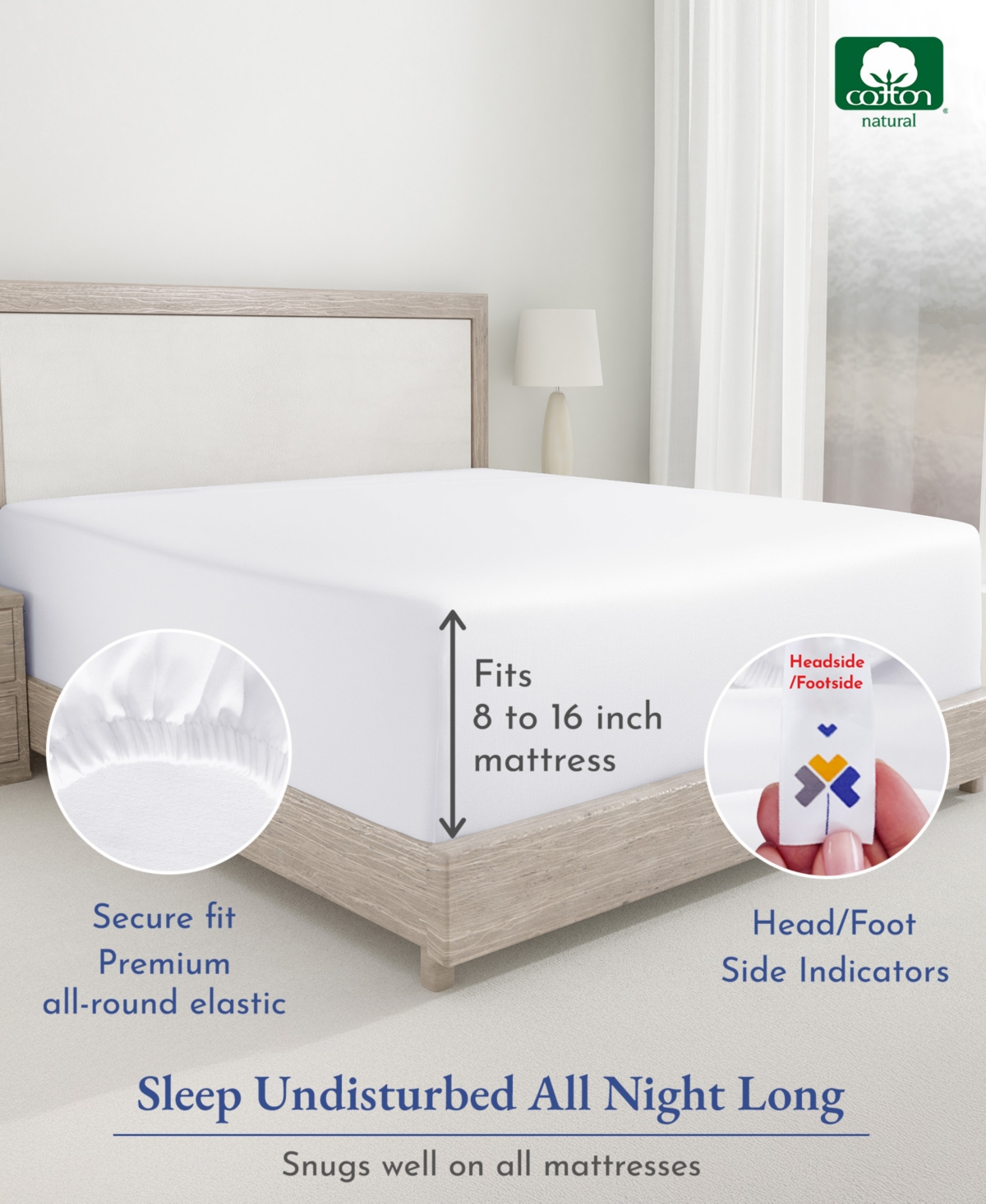 California Design Den 2-Pack Fitted Sheets, 400 Thread Count 100% Cotton Sateen, Deep Pocket Elastic Fitted Sheets - Bright w
