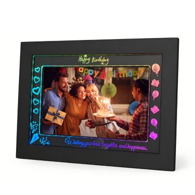 10.1 Inch Digital Picture Frame, Ideal for Birthday Gifts - RGB Lighting, LCD Touch Screen, App Photo & Video Sharing, 16GB Memory