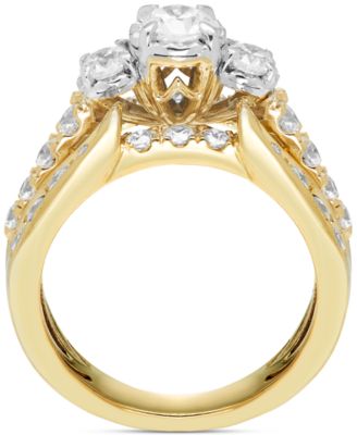 Diamond 3-Stone Ring (2 ct. t.w.) in 14k White or Yellow Gold