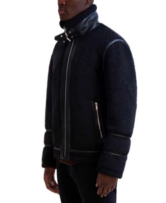 Paris Men's Fleece Faux-Leather Trim Jacket