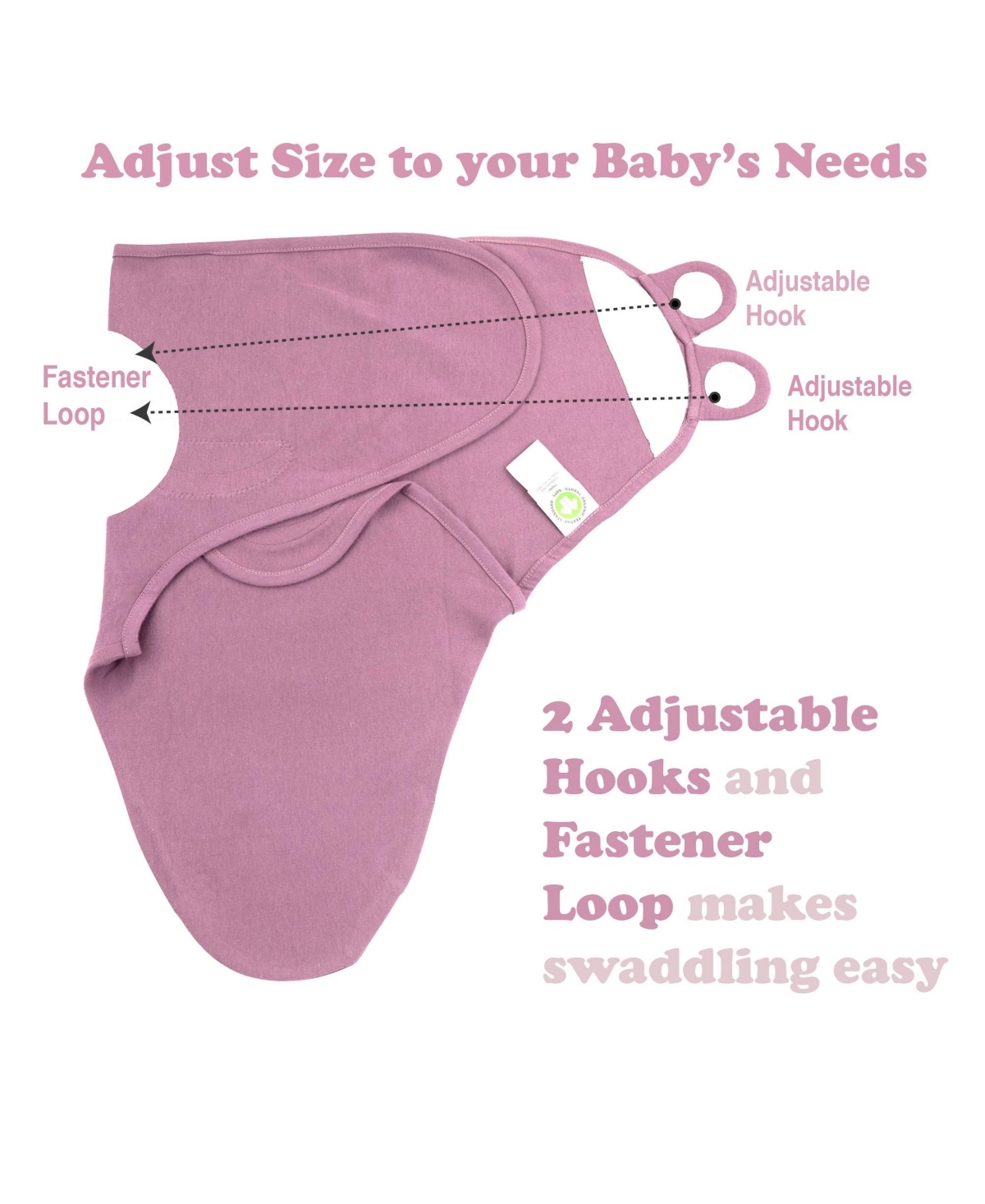 Bublo Baby Baby Girls Baby Swaddle Blanket, 3 Pack Organic Baby Swaddle Sleep Sacks, Newborn Swaddle Sack