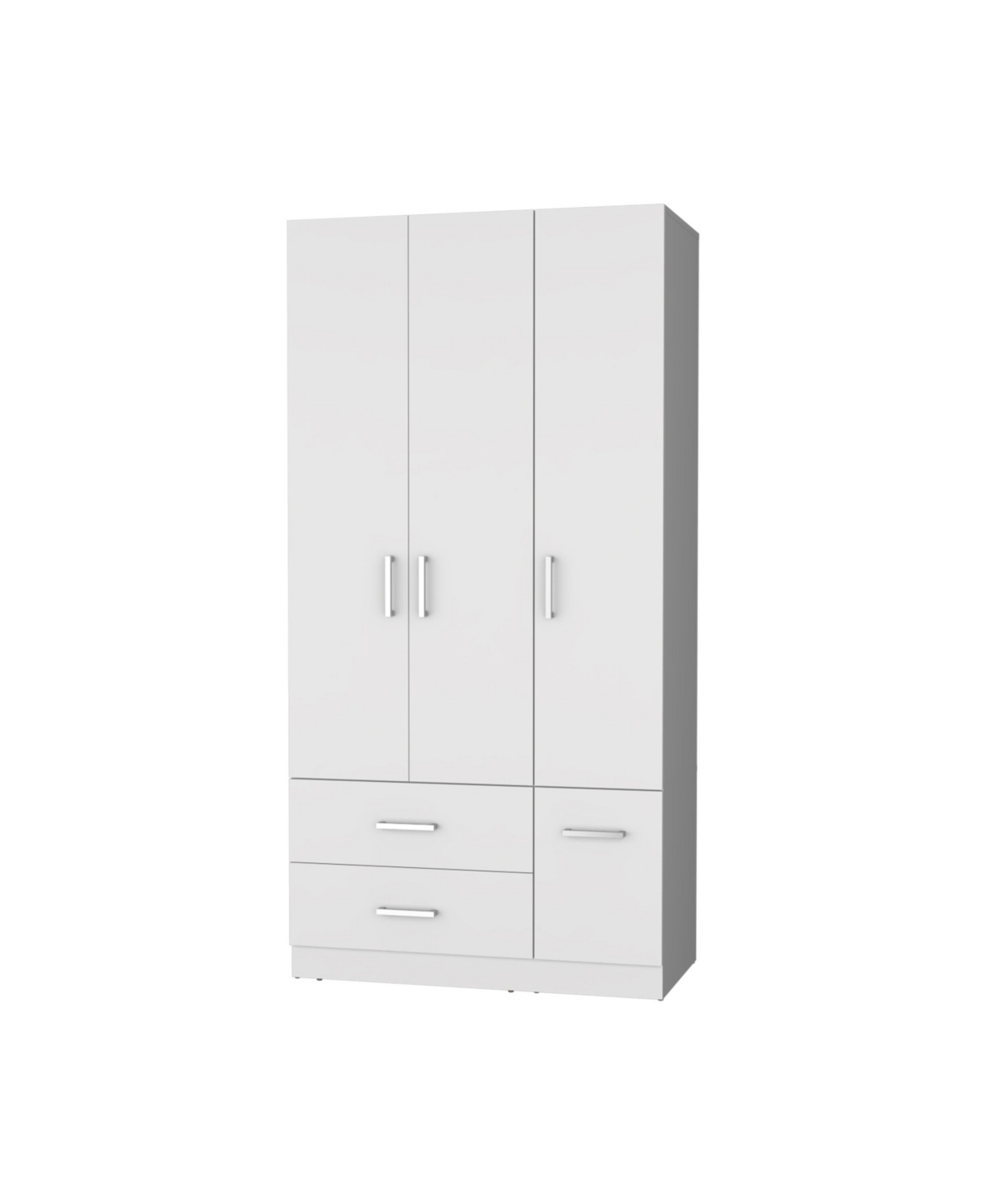Fm Furniture Douglas Armoire in melamine, two drawers, hanging rod and 4 doors.