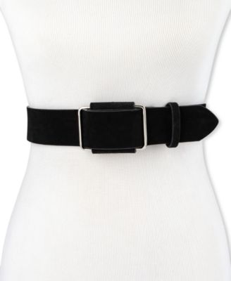 Modern Slider Buckle Suede Leather Belt