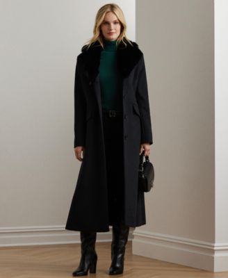 Lauren Ralph Lauren - Women's Single-Breasted Faux-Fur-Collar Coat