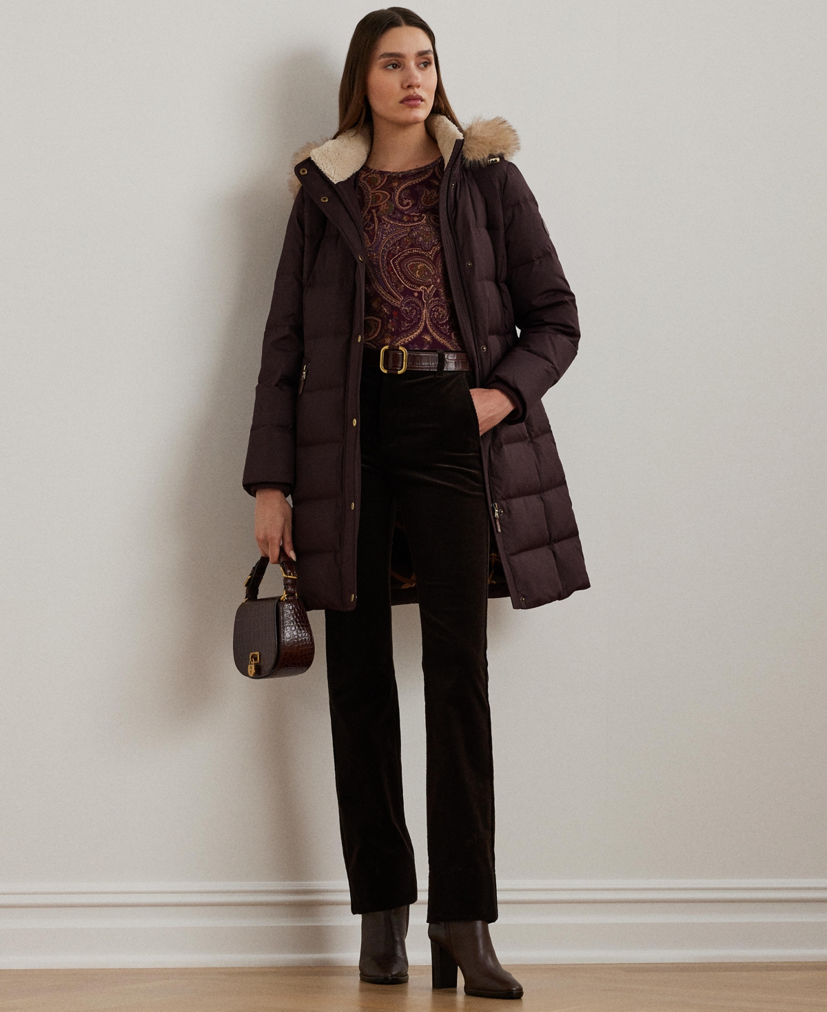 Lauren Ralph Lauren Women's Faux-Fur Hooded Puffer Coat