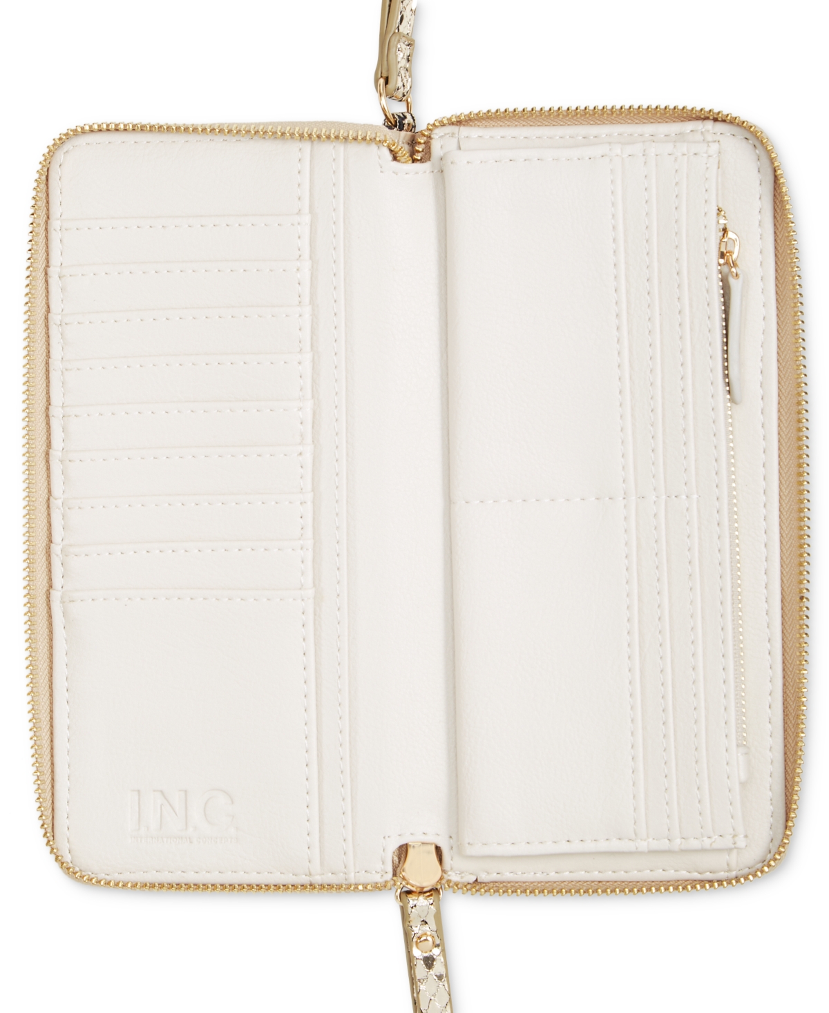 I.n.c. International Concepts Boxed Hazel Zip-Around Metallic Snake-Embossed Wristlet, Created for Macy's