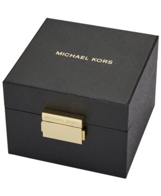 Women's Emery Three-Hand Gold-Tone Stainless Steel Watch, Earrings and Bracelet Gift Set 27mm