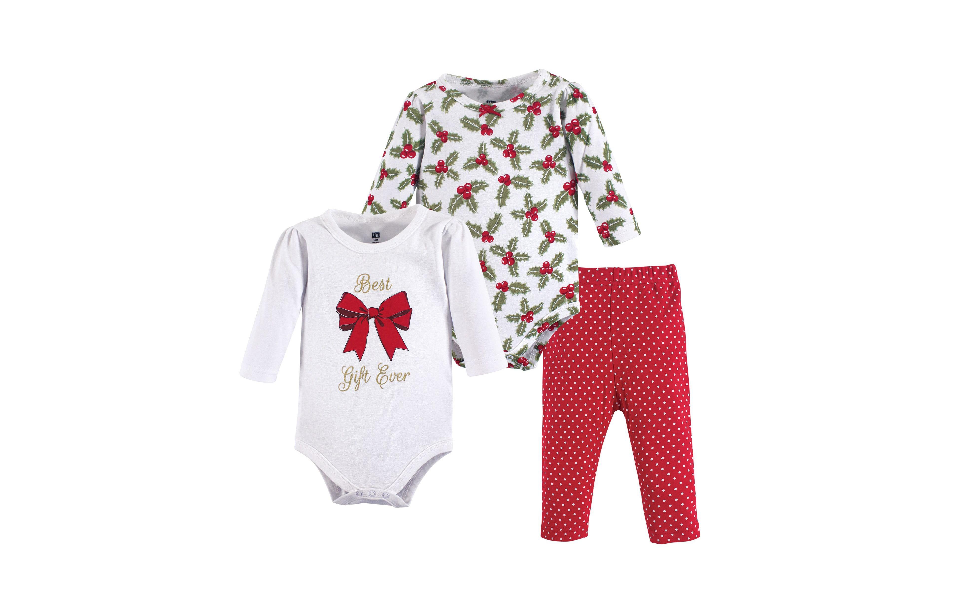 Hudson Baby Girls Cotton Bodysuit and Pant Set