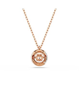Dextera Pendant, Round Cut, White, Rose Gold-Tone Plated Necklace