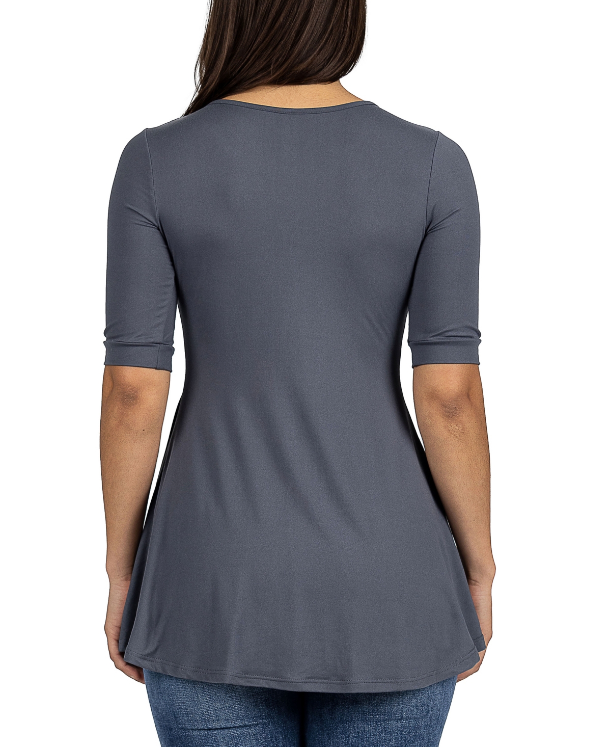 Shop 24seven Comfort Apparel Short Sleeve Tunic Top In Mocha