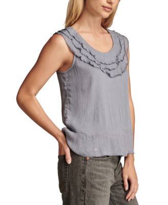 Women's Ruffled Chiffon Sleeveless Top