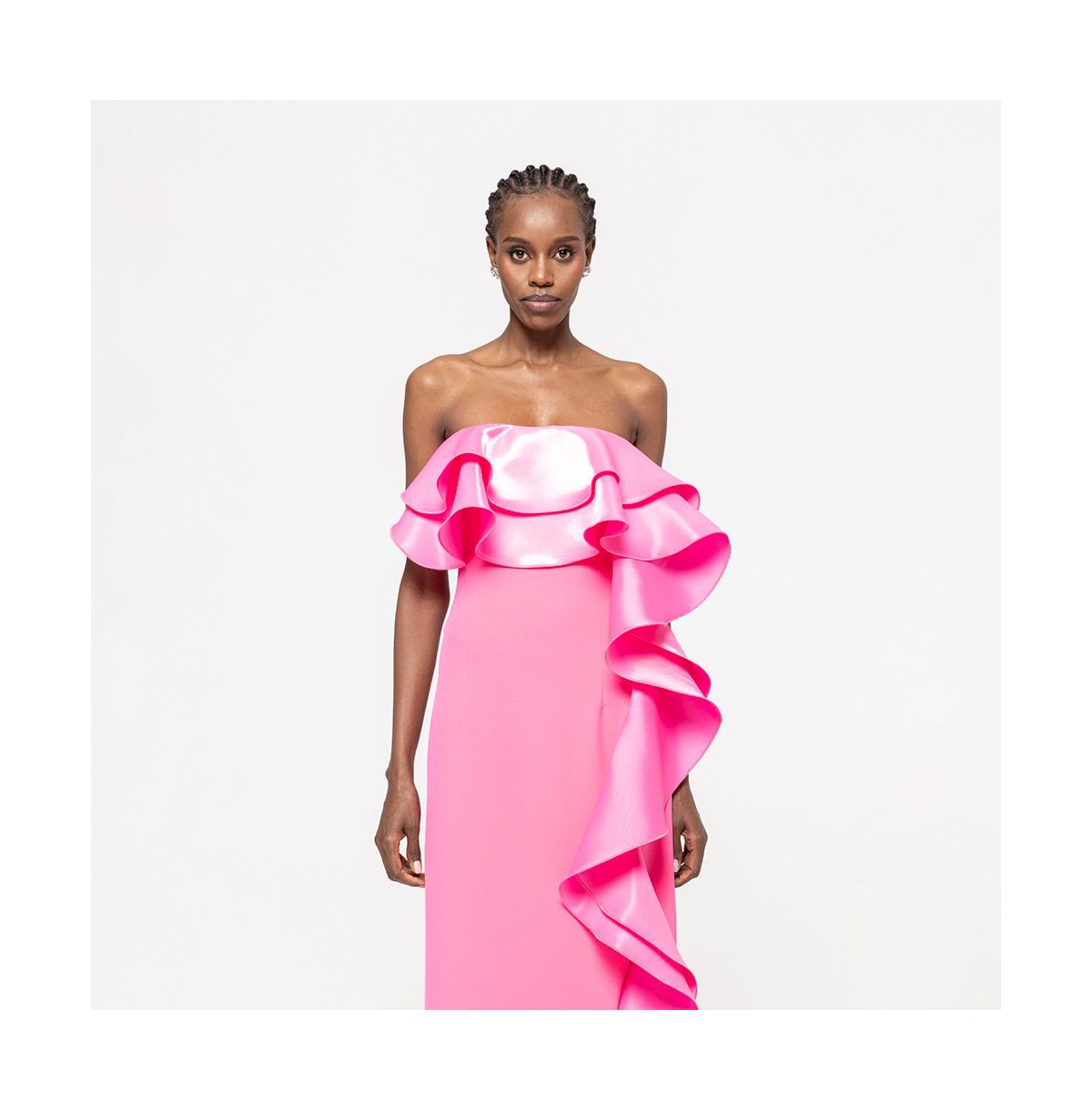 Nissa Women's Ruffled Taffeta Maxi Dress