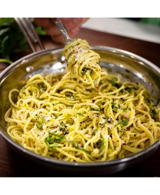 12-Piece Tri-Ply NonStick Stainless Steel Cookware Set with Premium Magnetic Stainless Exterior, Aluminum Core for Even Heat Distribution