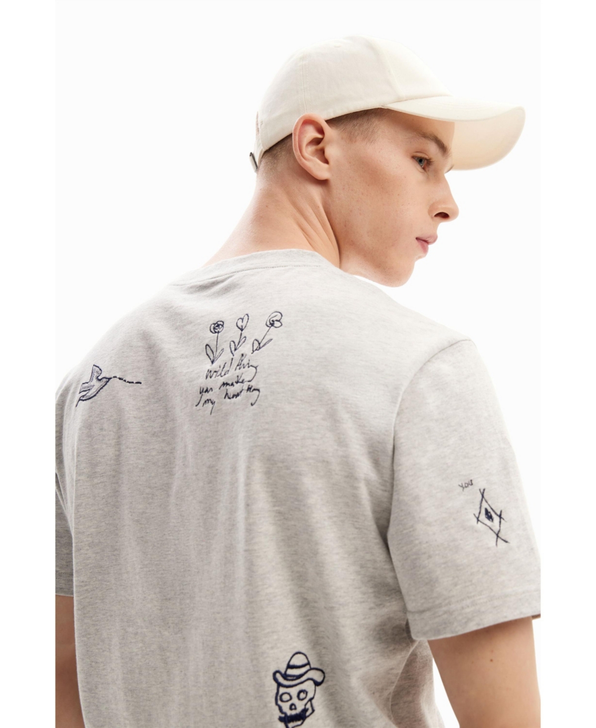 Desigual Men's Embroidered illustration T-shirt