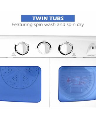 Compact Portable Washing Machine Twin Tub 20 lbs Washer Spinner Home Dorm