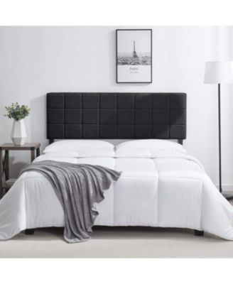 Queen Heavy Duty Adjustable SquareTufted Fabric Headboard