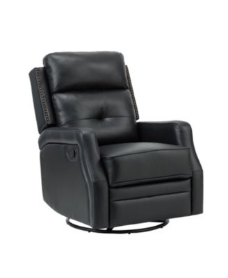  Beatriz 28.74" Wide Genuine Leather Swivel Rocker Recliner