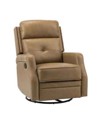 Beatriz 28.74" Wide Genuine Leather Swivel Rocker Recliner