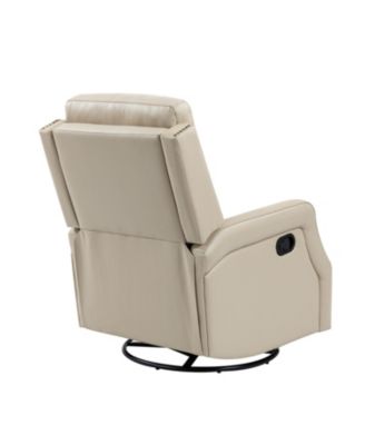  Beatriz 28.74" Wide Genuine Leather Swivel Rocker Recliner