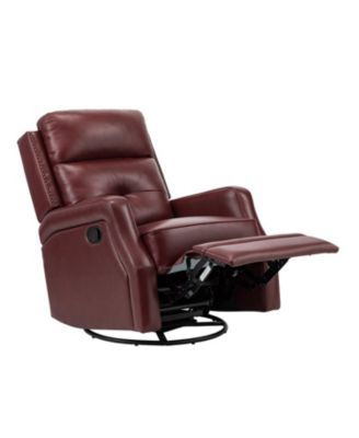  Beatriz 28.74" Wide Genuine Leather Swivel Rocker Recliner