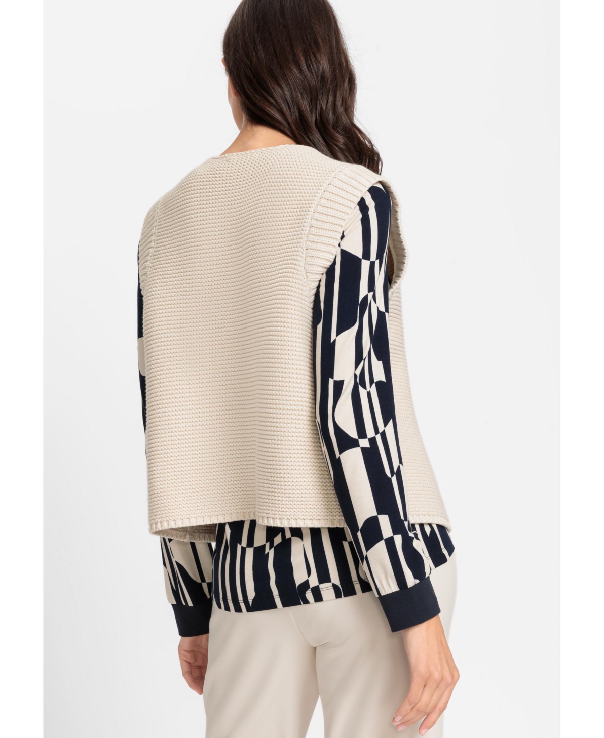 Olsen Women's Cotton Blend Cropped Sweater Vest