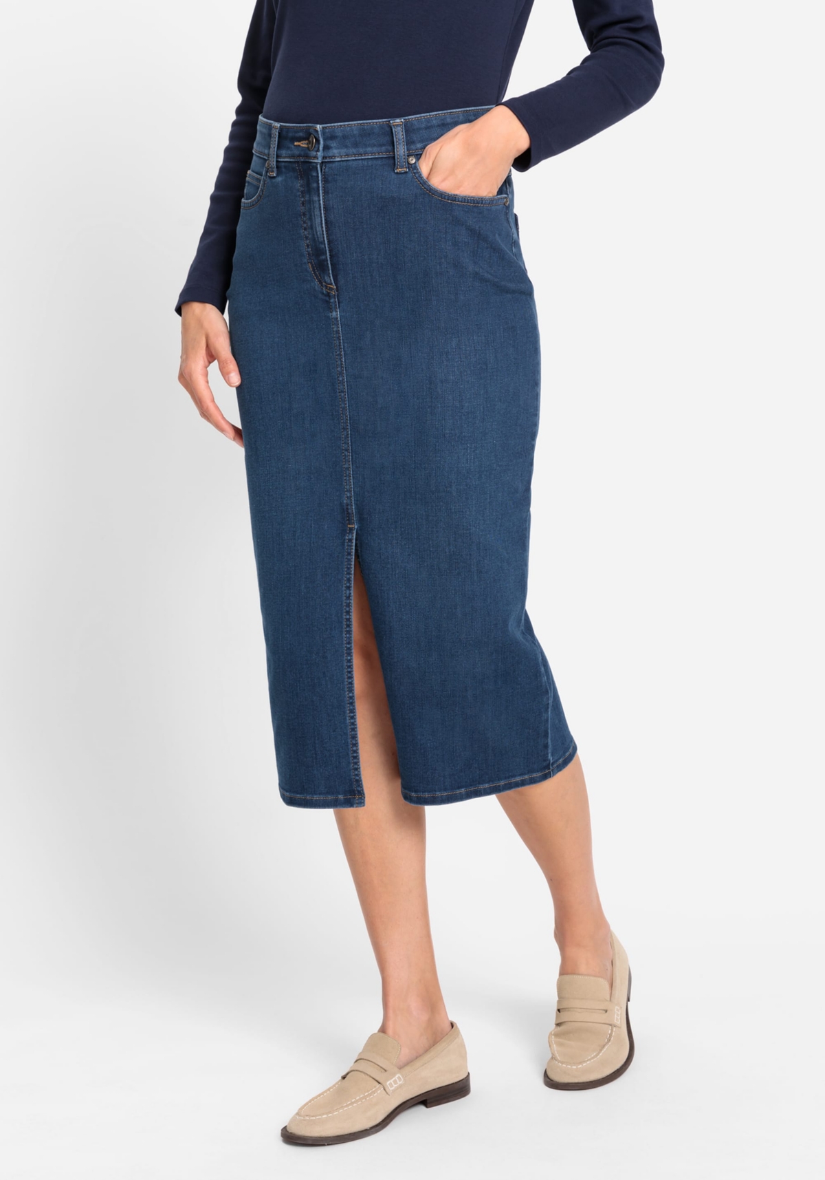 Women's Power Stretch Denim Skirt - Blue denim