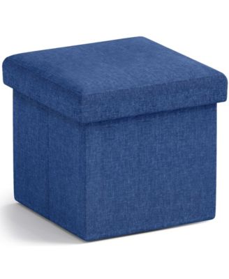Collapsible Small Footrest Square Storage Ottoman - 12 Inch
