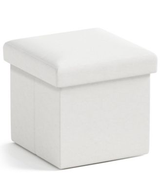Collapsible Small Footrest Square Storage Ottoman - 12 Inch