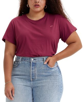 Plus Size Crewneck Short Sleeve Cotton T Shirt