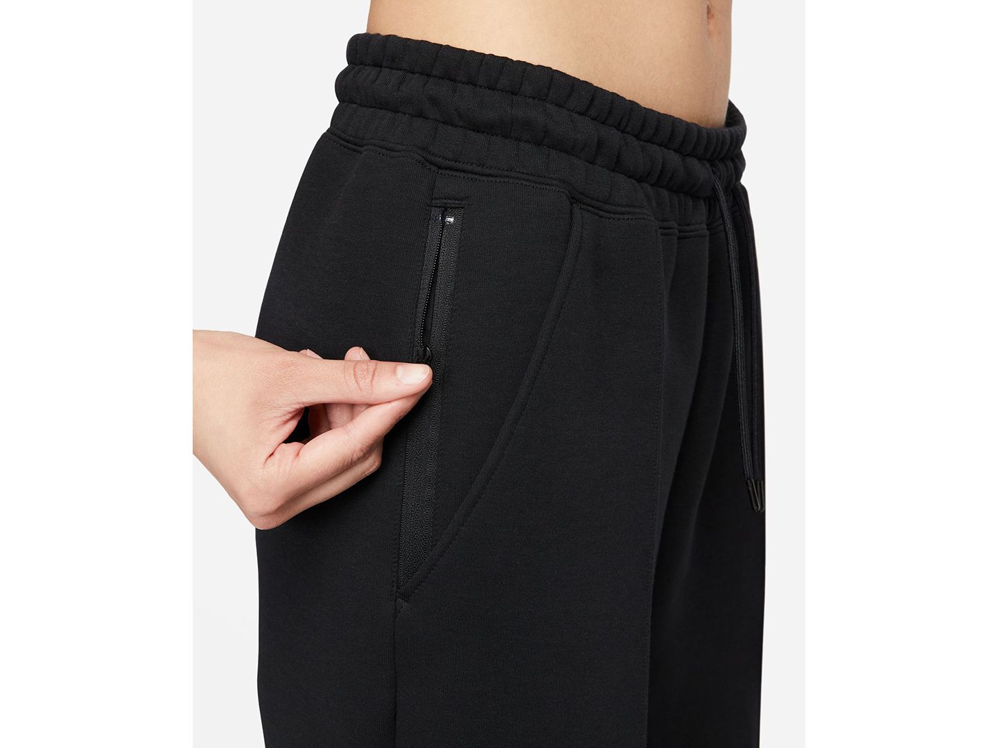 Женские брюки Nike Sportswear Tech Fleece Mid-Rise Jogger, цвет: Чёрный — фото 3