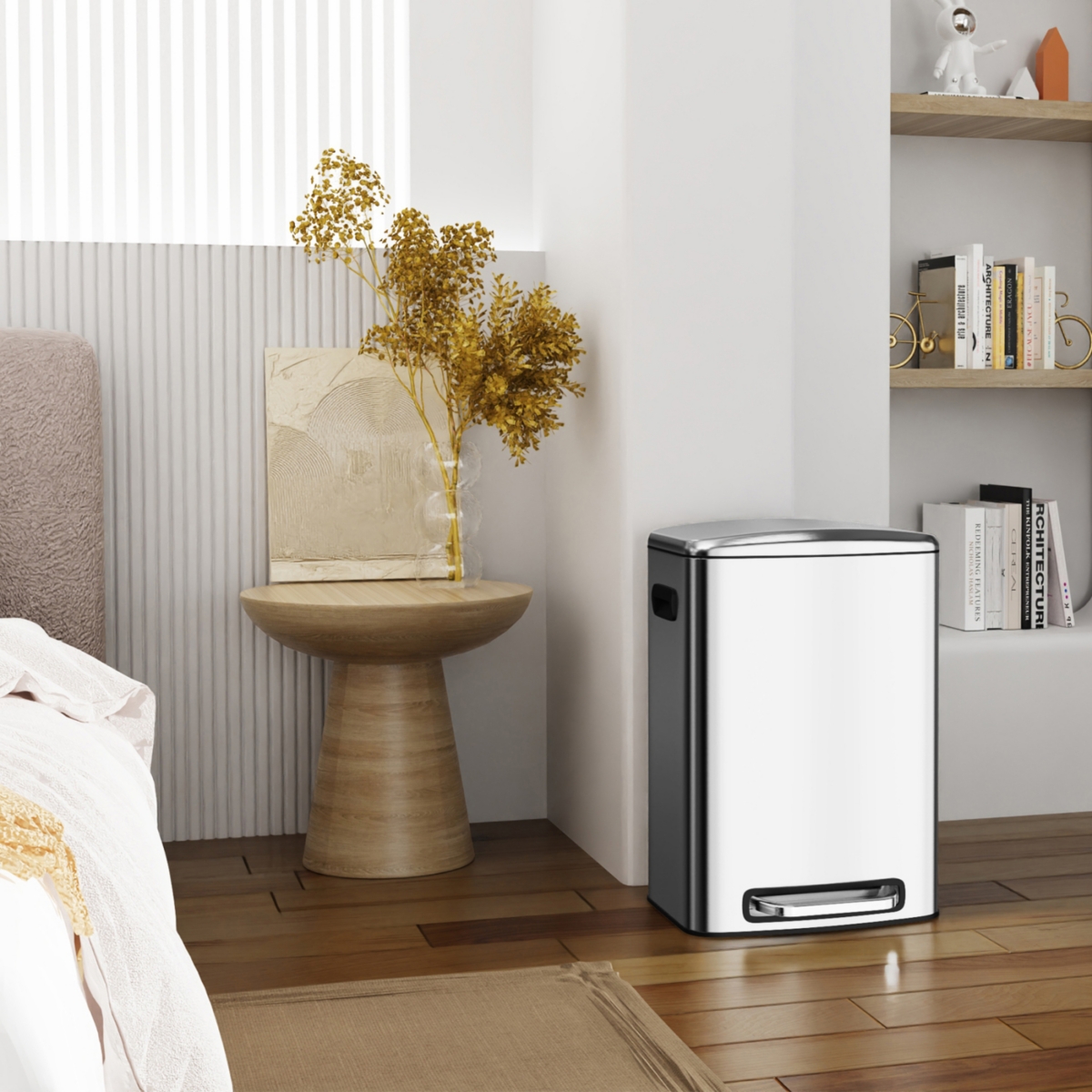 Streamdale 13 Gallon Stainless Steel Kitchen Trash Can with Bags