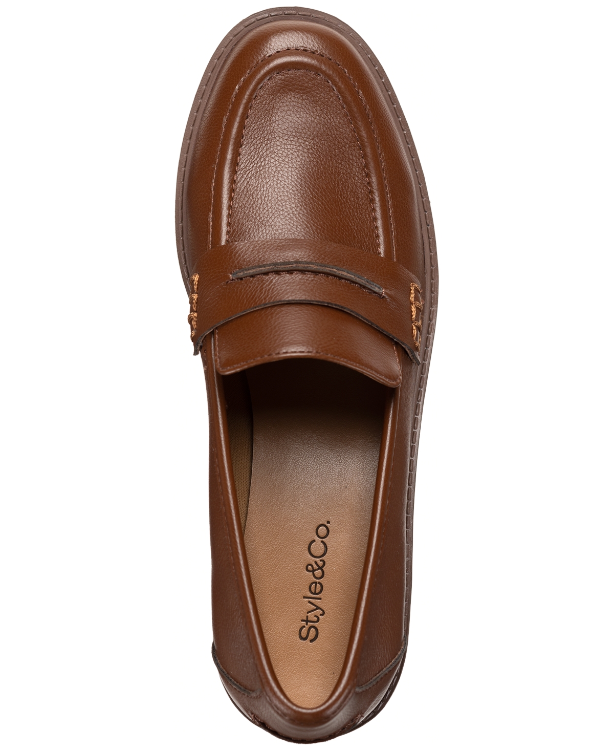 Style & Co Women's Wandaa Slip-on Lug Loafer Flats, Created For Macy's In Brown