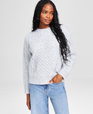 And Now This - Women's Cable-Knit Crewneck Sweater