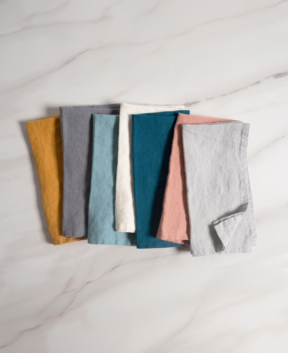 Kaf Home Verona Stonewashed Linen Napkins, Set Of 4 In Light Gray