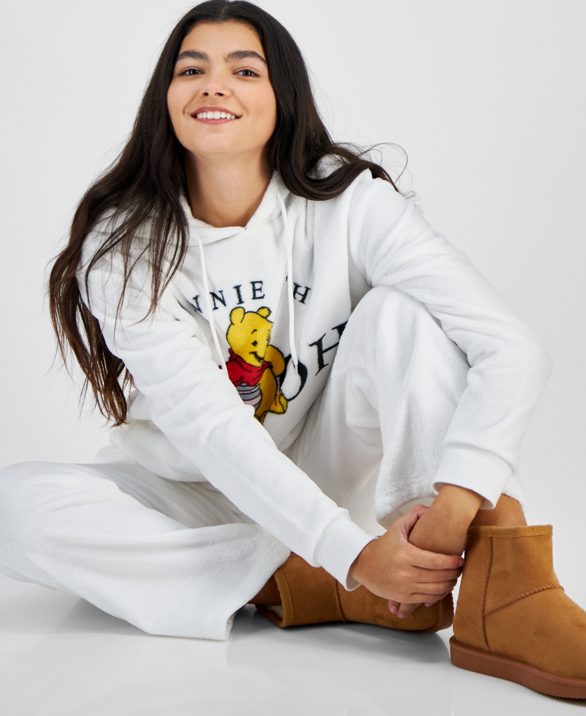 Disney Juniors' Winnie The Pooh Plush Fleece Graphic Hoodie